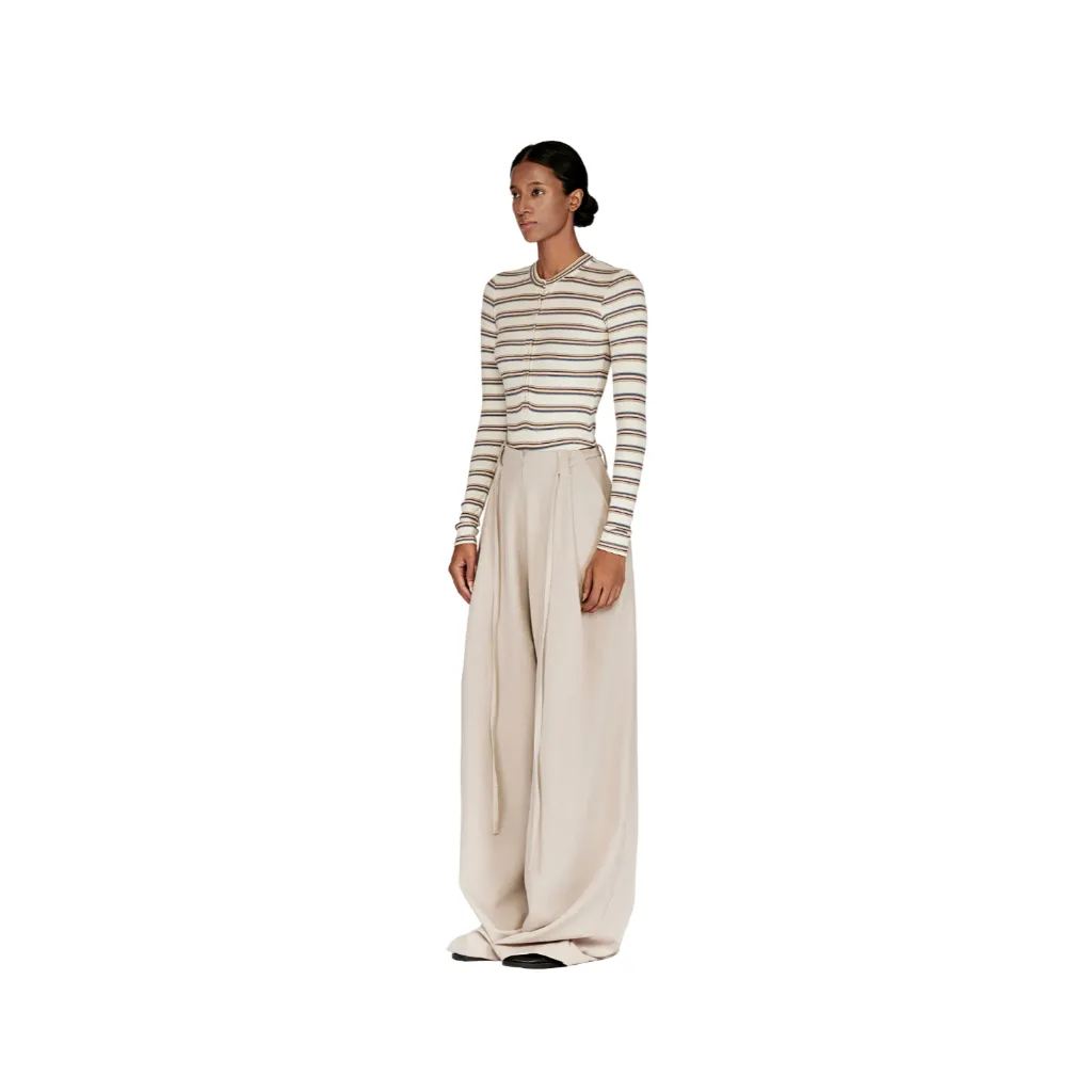 Ảnh làminapparel - STRIPED BUTTON BODYSUIT - GREY | CREAM 2