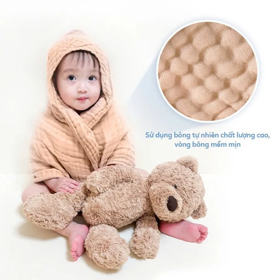 Ảnh L'Ange Khăn sữa/Khăn lót gối/Khăn lau mặt/Khăn yếm vải bông 6 lớp 25x40cm cho bé (set 2 cái) 3