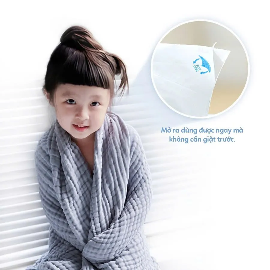 Ảnh L'Ange Khăn sữa/Khăn lót gối/Khăn lau mặt/Khăn yếm vải bông 6 lớp 25x40cm cho bé (set 2 cái) 4
