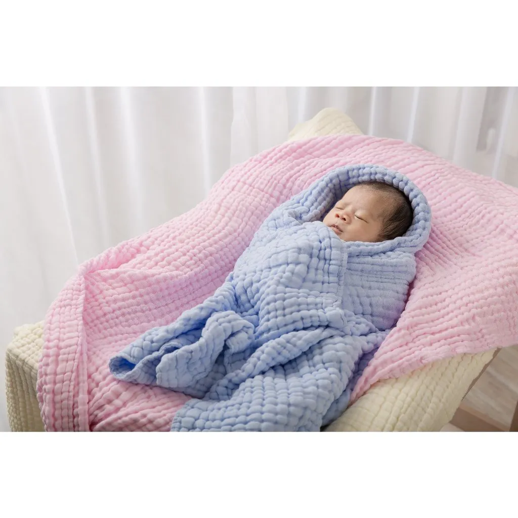 Ảnh L’Ange Khăn tắm/Khăn quấn/Chăn đắp vải bông 6 lớp 70x95cm 4