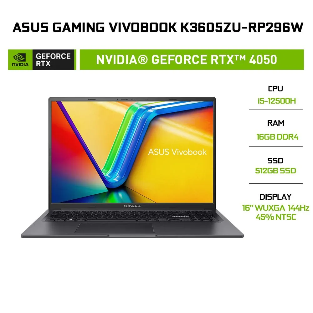 Ảnh Laptop ASUS Gaming VivoBook K3605ZU-RP296W – i5-12500H & RTX4050, Hiệu năng tối thượng 2