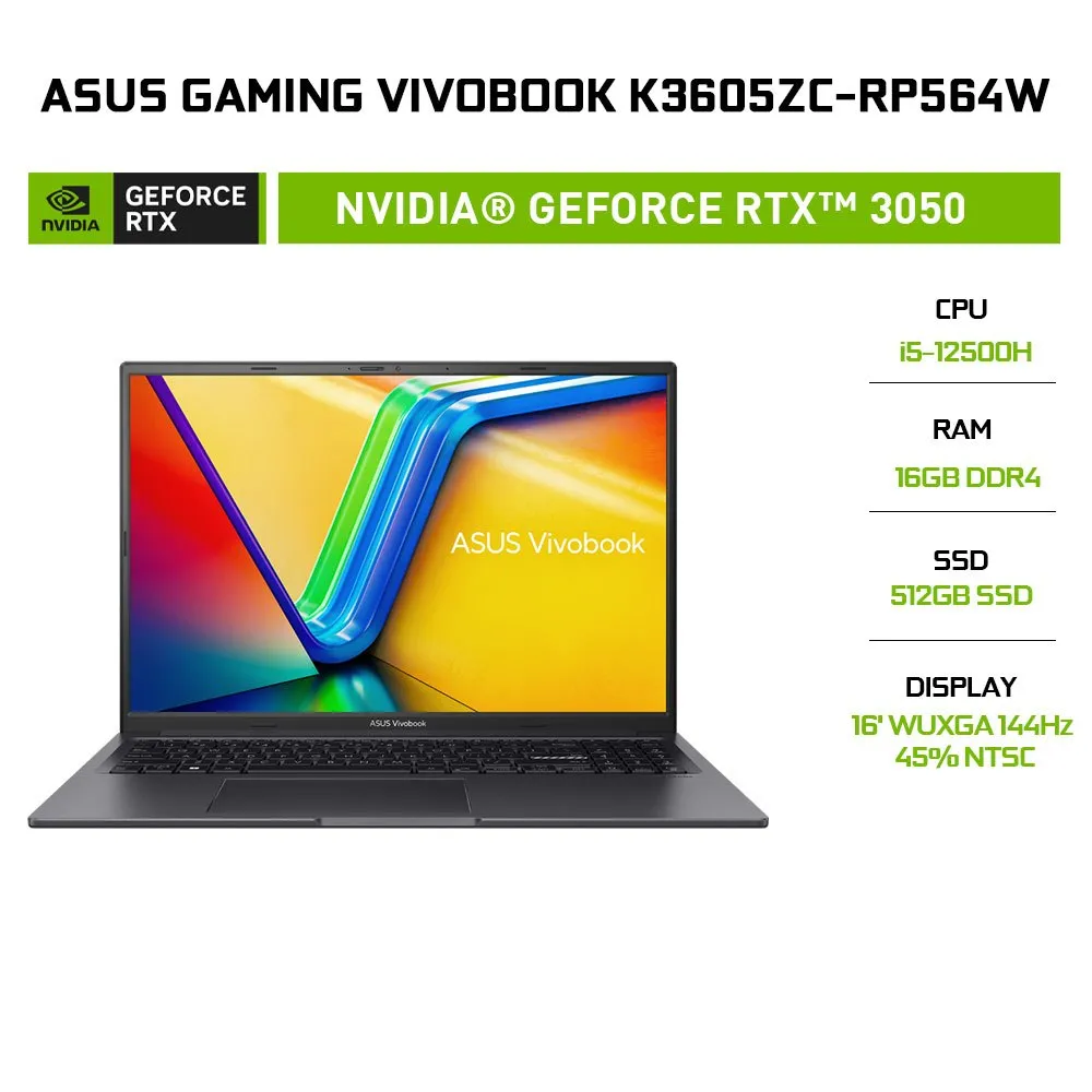 Ảnh Laptop ASUS Gaming VivoBook K3605ZC-RP564W – i5-12500H & RTX 3050: Chinh phục Game & Công việc 2