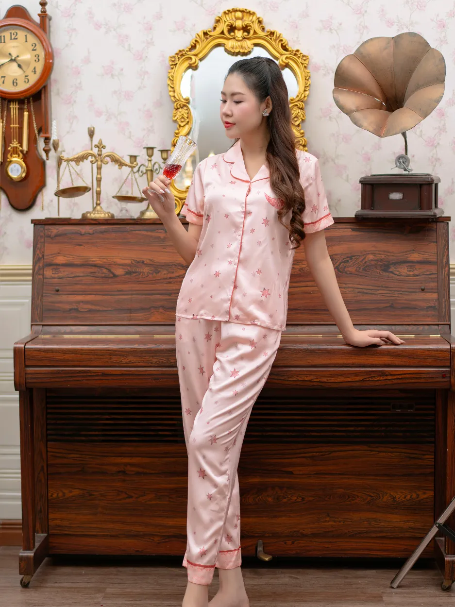 Ảnh Laroma Bộ Pijama Nữ Lụa Latin Cao Cấp | Mềm Mại - Chống Nhăn - Đông Ấm Hè Mát 1