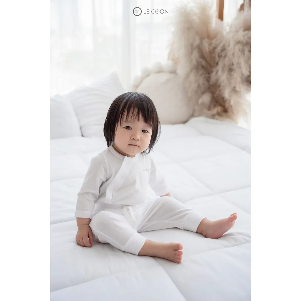 Ảnh LE COON | Bộ Đồ Bodysuit Cúc Bấm Vạt Chéo | Vải COOL mỏng mát | 0-12 tháng 2