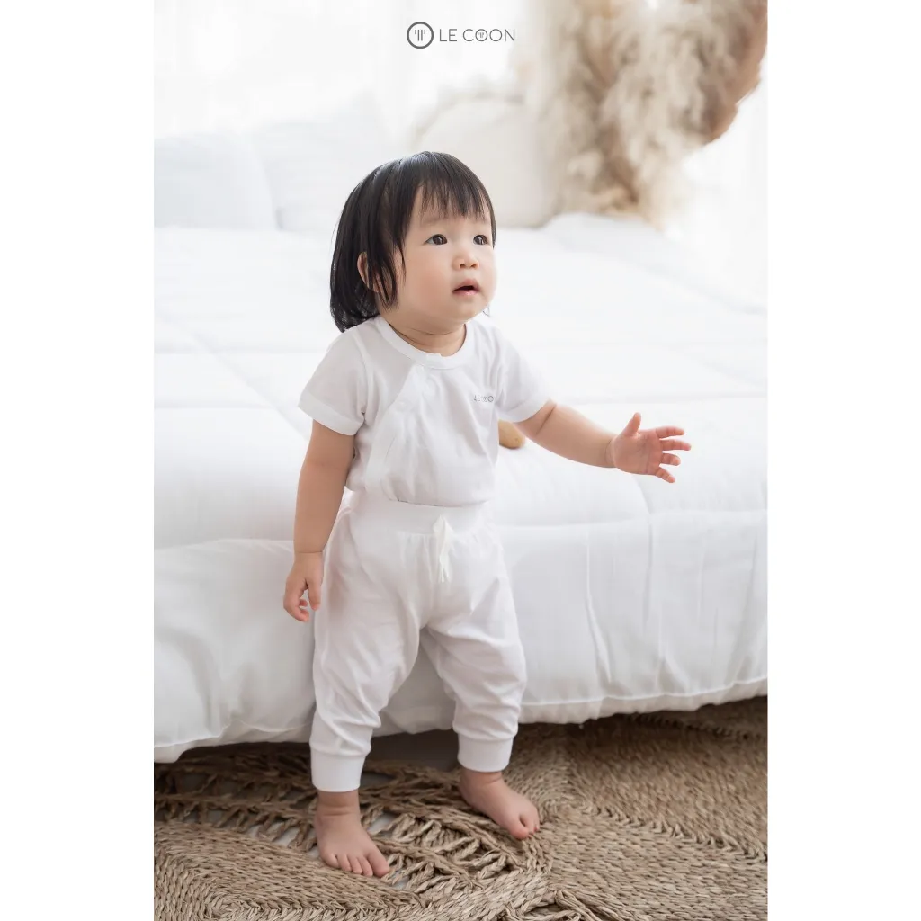 Ảnh LE COON | Bộ Đồ Cúc Bấm Vai Cộc Tay | Vải COOL mỏng mát | 3 tháng-3 tuổi 1