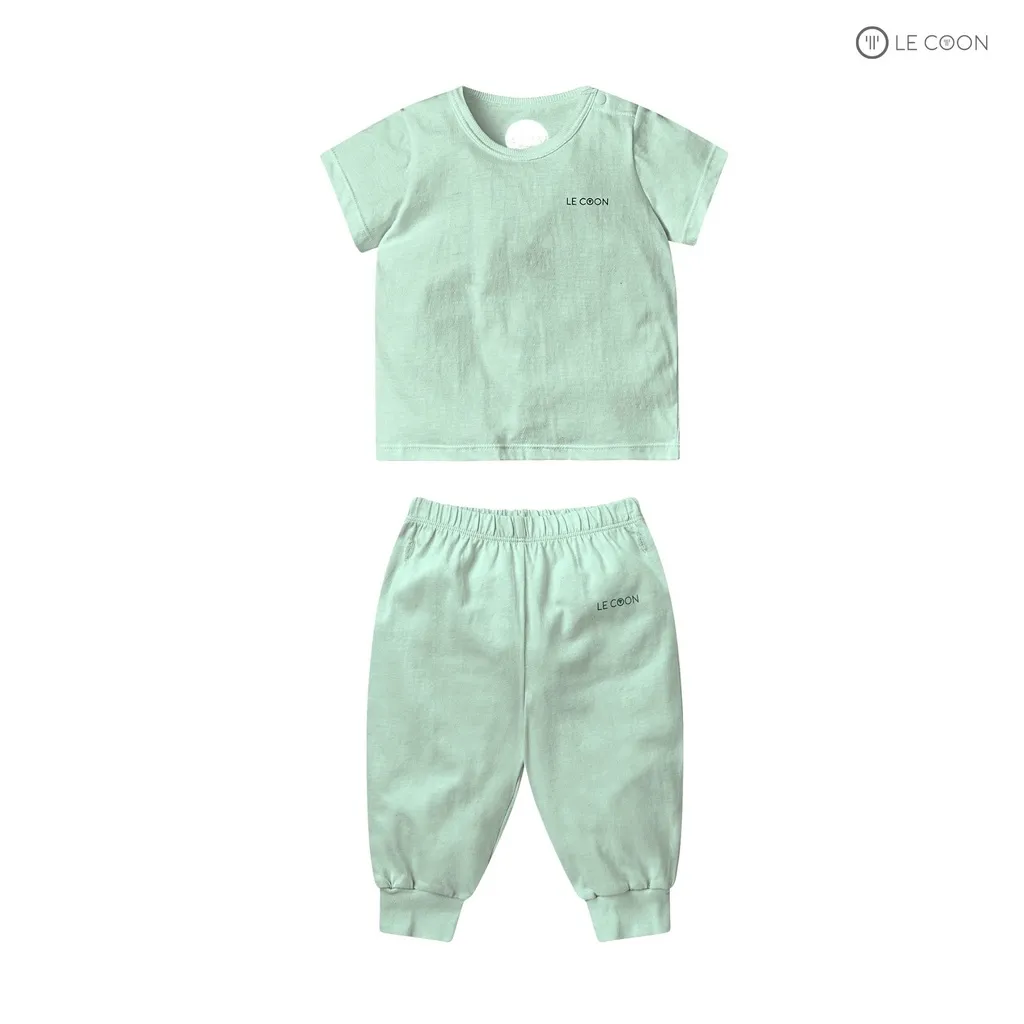 Ảnh LE COON | Bộ Đồ Cúc Bấm Vai Cộc Tay | Vải COOL mỏng mát | 3 tháng-3 tuổi 3