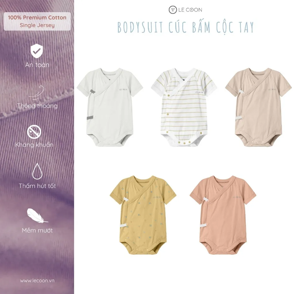 Ảnh LE COON | Bodysuit Cúc bấm cộc tay | COOL | 0 - 12 tháng 3