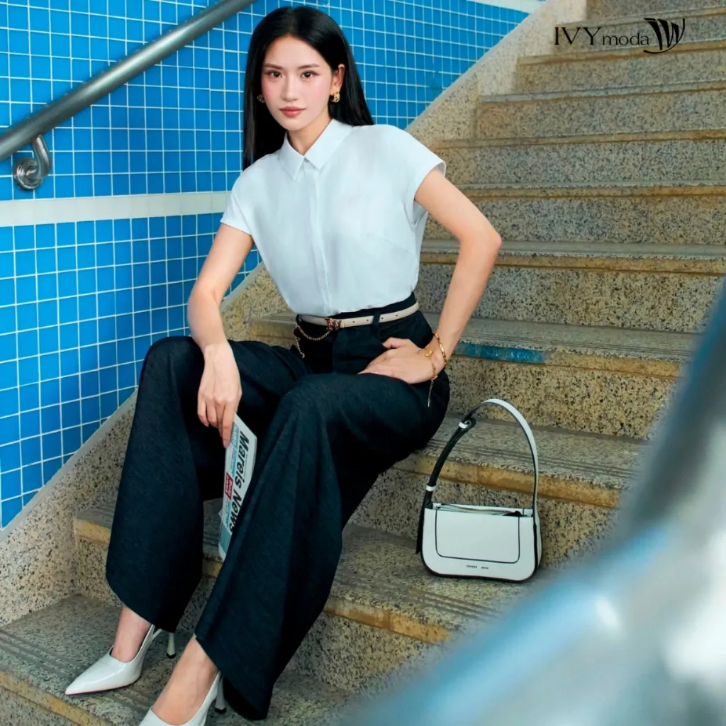 Ảnh Legacy Shirt - Áo sơ mi cổ đức, Áo công sở nữ IVY moda MS 16H9752 1