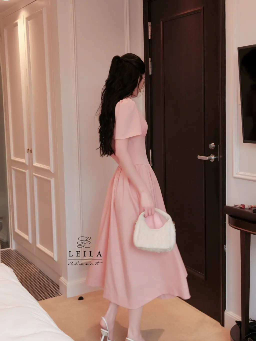 Ảnh LEILA CLOSET | Đầm thiết kế Vella cổ tim, tay chuông, chiết eo, xoè dài 1