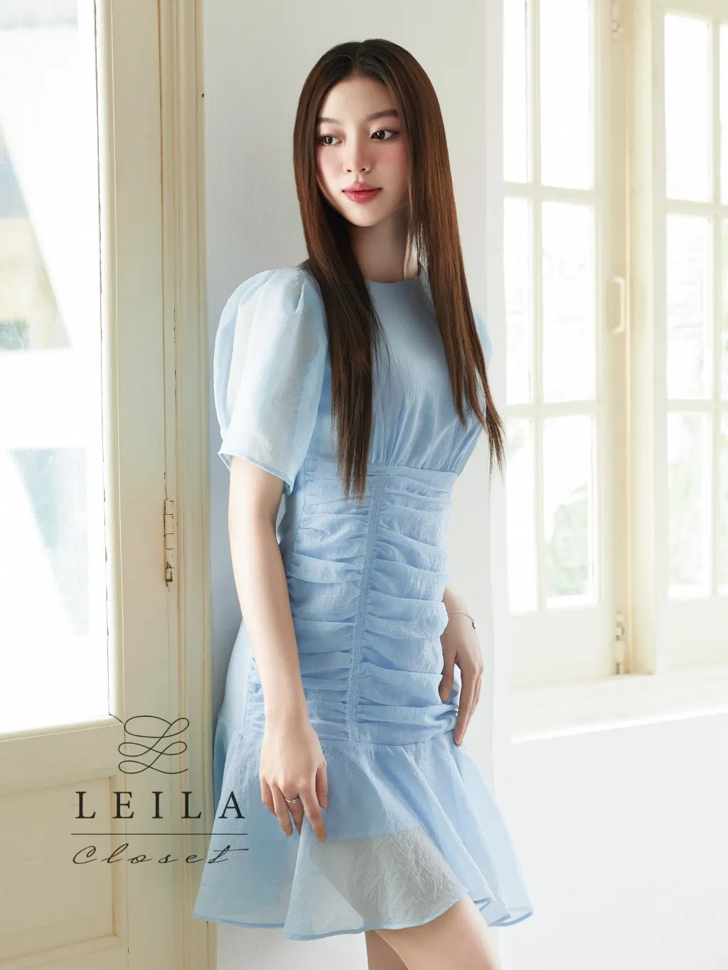 Ảnh LEILA CLOSET | Đầm thiết kế Russy xanh tơ nhúng eo đuôi cá 1