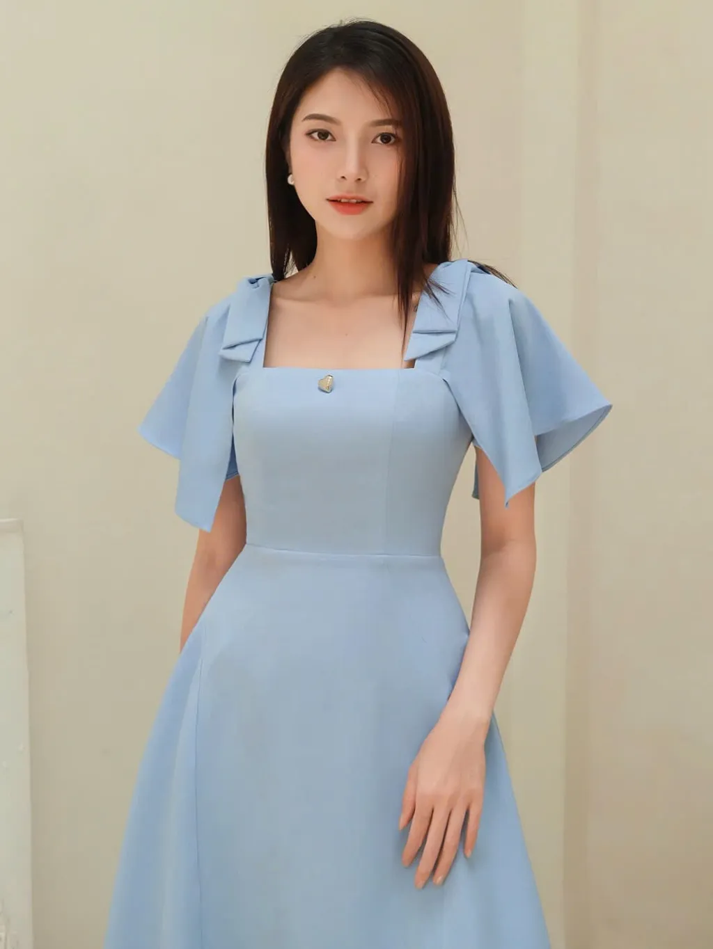 Ảnh LEILA CLOSET | Đầm thiết kế Gimme Ruby tay nơ dáng xoè dài 2