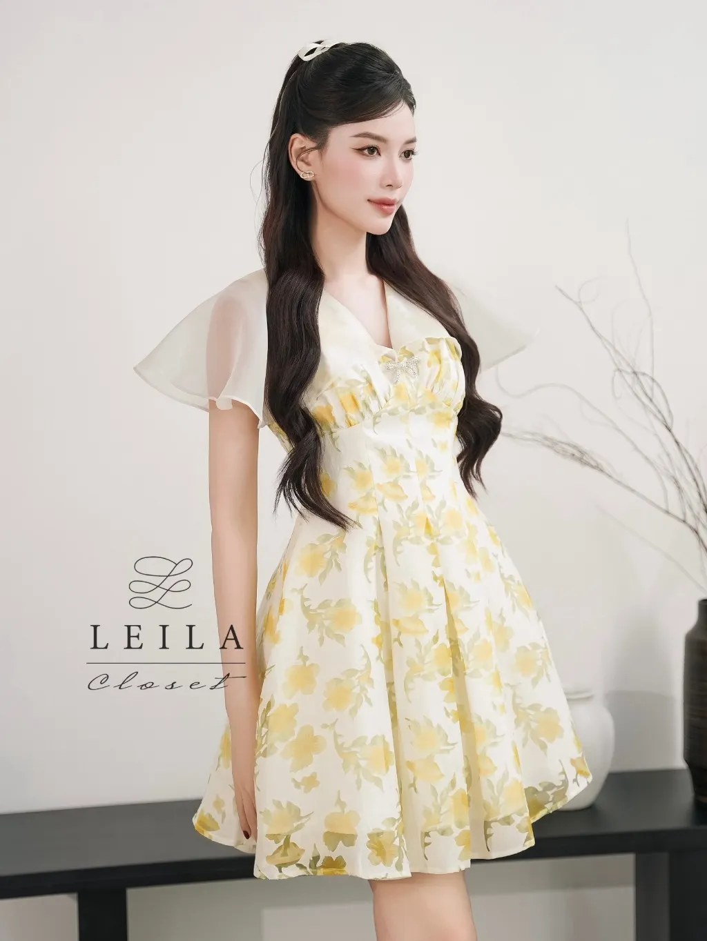 Ảnh LEILA CLOSET | Đầm thiết kế Iris dáng xèo tay cánh tiên 3