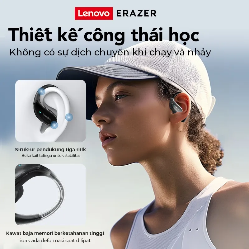 Ảnh Lenovo ER XT80 Pro AI bị lỗi Tai nghe Bluetooth ANC khử tiếng ồn thông minh kết cấu tần số thấp Tai nghe không dây IPX5 tai nghe thể thao chống nước 2