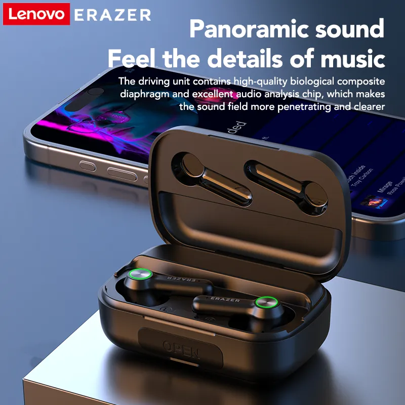 Ảnh Lenovo ERAZER XP11Tai nghe bluetooth không dây TWS  Nhét Tai Thiết kế gương Earphone Giảm Tiếng Ồn thanh nổi Hi-Fi Chờ Dài 1200mAh 4