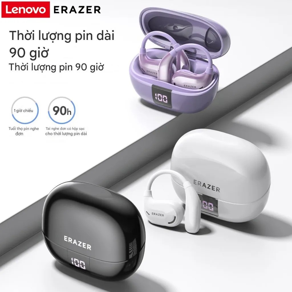Ảnh Lenovo ERAZER XT66 PRO Tai nghe không dây Tai nghe Bluetooth 5.4 có màn hình cảm ứng LED Tai nghe doanh nghiệp có Mic chống nước IPX5 4