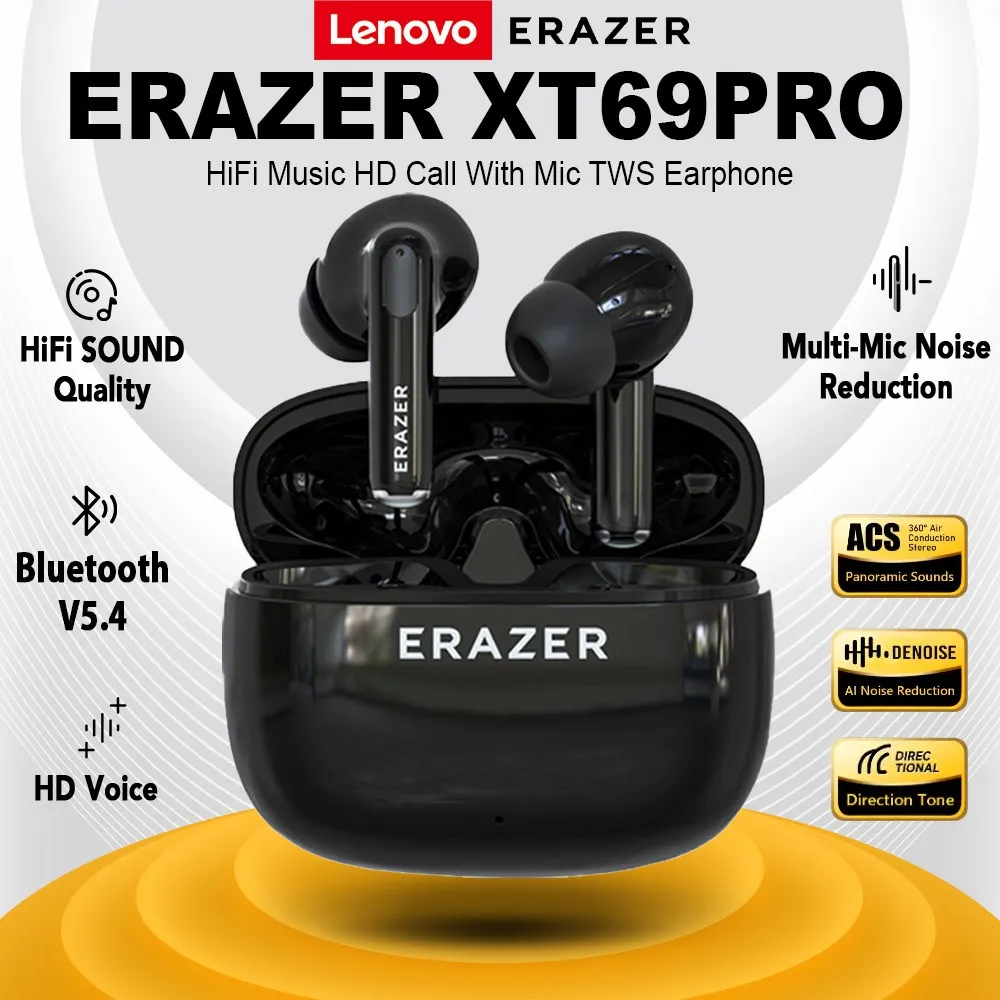Ảnh Lenovo ERAZER XT69 Pro AI Dịch Tai nghe Bluetooth AI 5.4 Nhiễu Nhiệt Tai nghe không dây Tai nghe không dây Cao độ Trò chơi độ trễ thấp Tai nghe 1
