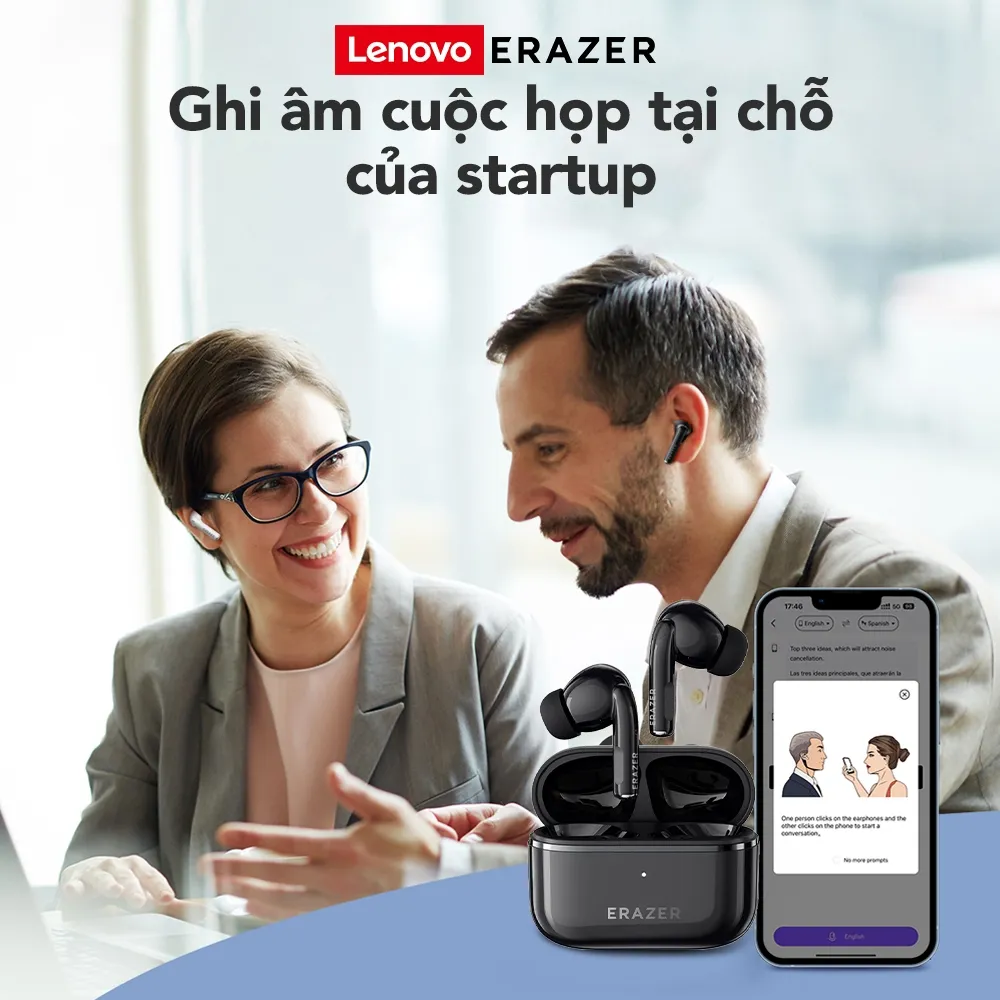 Ảnh Lenovo ERAZER XT89 PRO Tai nghe Bluetooth AI Dịch thuật hai chiều trong 134 ngôn ngữ tai nghe không dây Trả lời thông minh AI Tai nghe chế độ chơi game thấp trễ 2