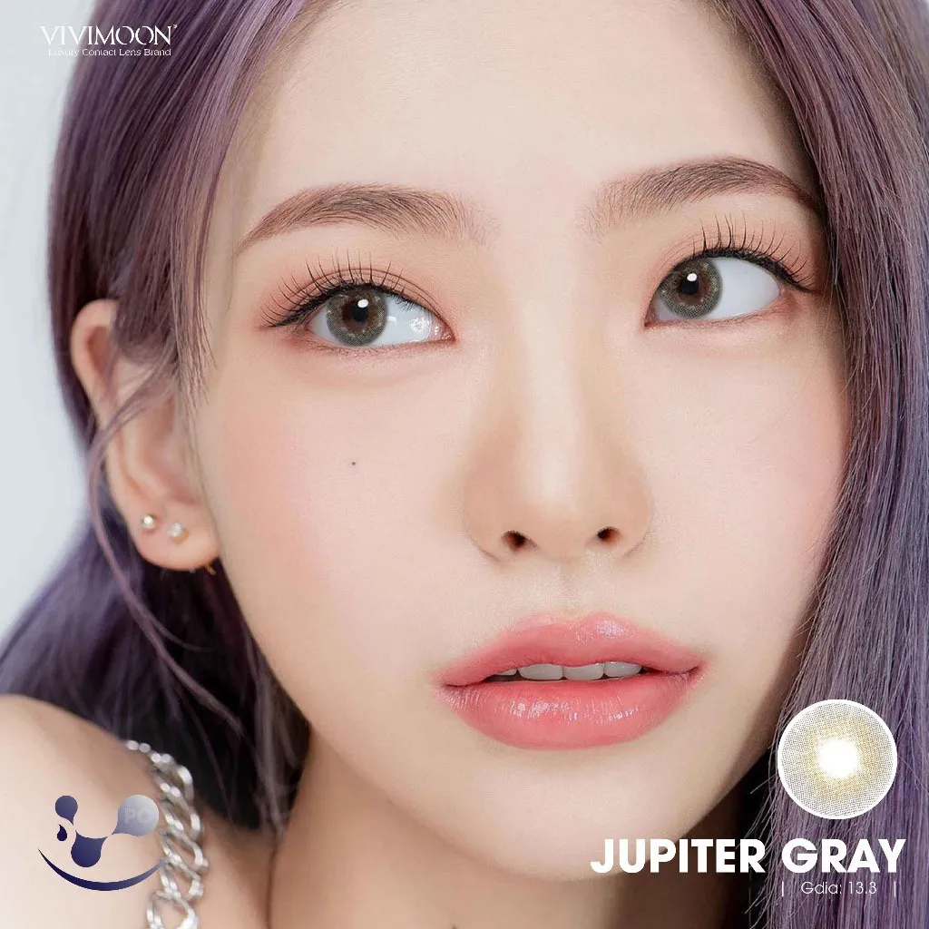 Ảnh Lens khóa ẩm cận 1 ngày Jupiter Gray VIVIMOON màu xám pha ánh vàng (Giá 01 chiếc) 4