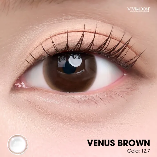 Ảnh Lens khóa ẩm cận 1 ngày Venus Brown VIVIMOON màu nâu tự nhiên (Giá 01 chiếc) 2