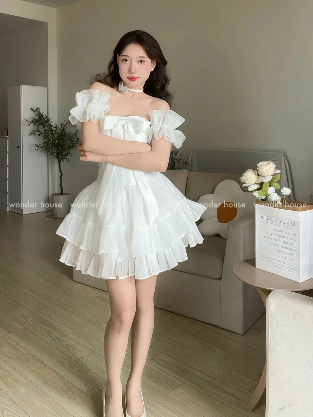 Ảnh Levi Dress Wonderhouse Đầm thiết kế dáng xòe công chúa chất vải dày dặn dự tiệc, dạo phố nữ tính sang trọng 1