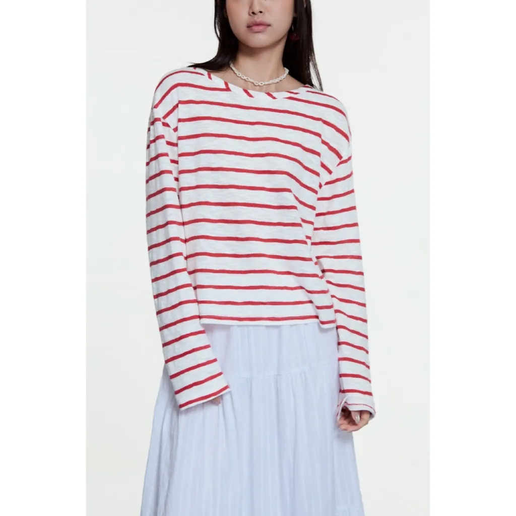 Ảnh LIBÉ WORKSHOP - Áo thun tay dài oversize hoạ tiết sọc 1