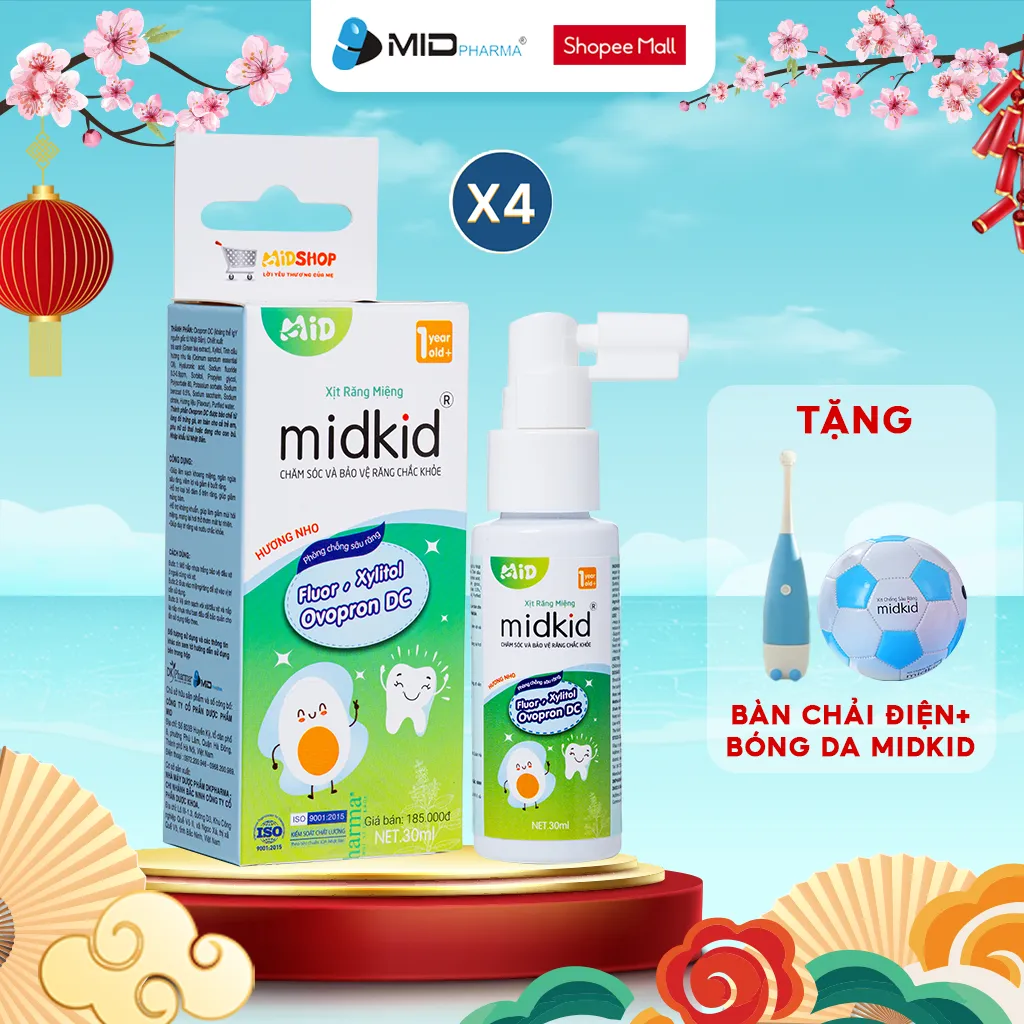 Ảnh Liệu trình bảo vệ - Combo 4 hộp Xịt chống sâu răng Midkid cho bé giúp làm sạch giữ răng chắc khỏe 1