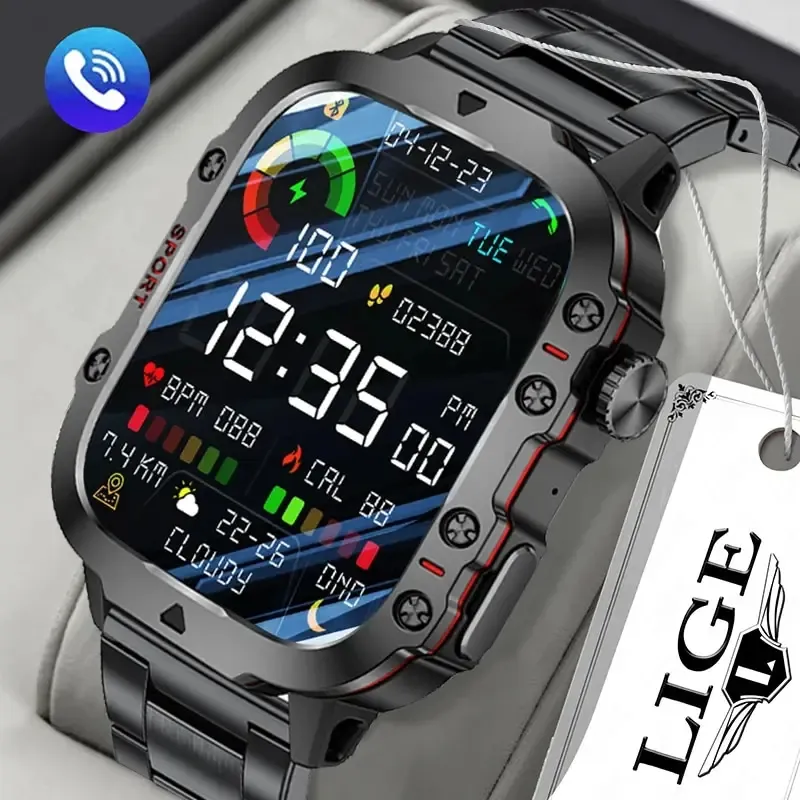 Ảnh Lige Đồng Hồ Thông Minh Đa Chức Năng Màn Hình 1.96 inch Chống Thấm Nước 1