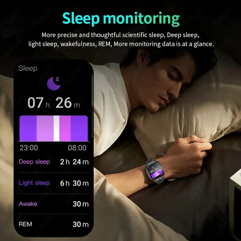 Ảnh Lige Đồng Hồ Thông Minh Đa Chức Năng Màn Hình 1.96 inch Chống Thấm Nước 3
