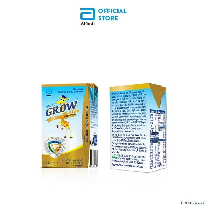 Đánh giá Thùng 48 hộp Sữa nước Abbott Grow Gold 110ml - Bí quyết Vàng cho bé Phát triển Toàn diện