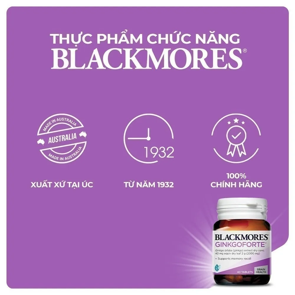 Ảnh [LIVESTREAM] Viên Uống Hỗ Trợ Tuần Hoàn Máu Não Blackmores Ginkgoforte Lọ 40 Viên 4
