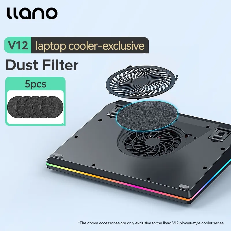 Ảnh Llano V12 V10 V13 Turbo-Fan RGB Laptop Cooler Lọc Bụi Memory Foam 1