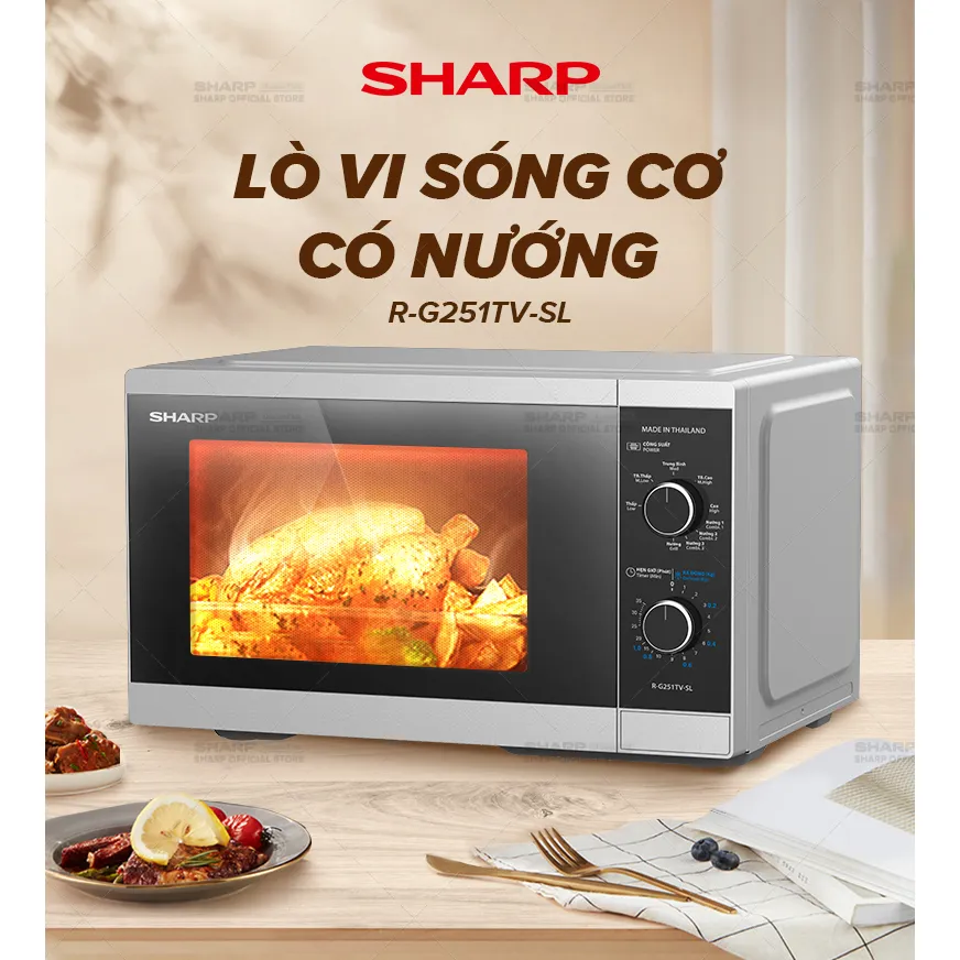 Ảnh Lò Vi Sóng Cơ Có Nướng Sharp R-G251TV-SL/BK 25L [5 Mức Công Suất] - Bảo Hành 12T 2