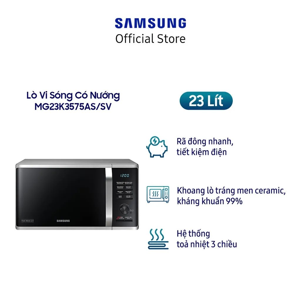 Ảnh Lò vi sóng có nướng Samsung MG23K3575AS/SV 23 lít 3