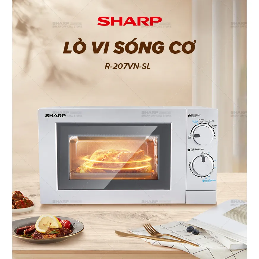 Ảnh Lò Vi Sóng Cơ R-207VN-SL/R-209VN-SK  [700W, 6 Mức Công Suất, Hẹn giờ 30p] - Hàng Chính Hãng Bảo Hành 12 tháng 2