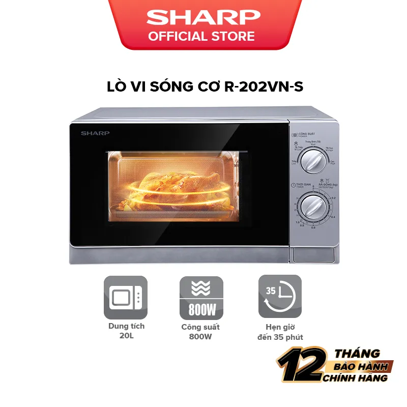 Ảnh Lò Vi Sóng Cơ Sharp R-202VN-S/R-203VN-M/R-205VN-S [800W + 5 mức công suất + Hẹn giờ 35p - Bảo hành chính hãng 12 tháng 1