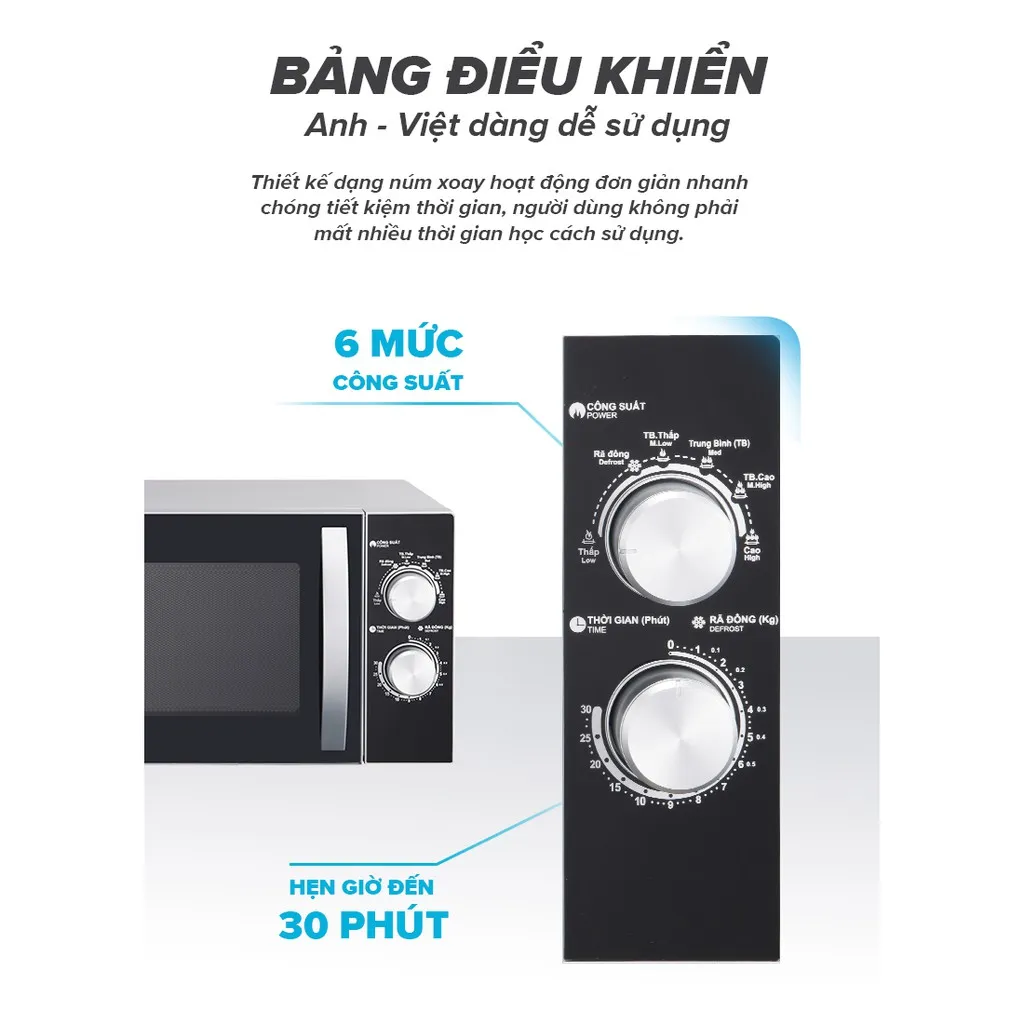 Ảnh Lò Vi Sóng Cơ Sharp R-31A2VN-S 23L, [ Công Suất 900W, 6 Mức Công Suất,Hẹn Giờ 30'] 4