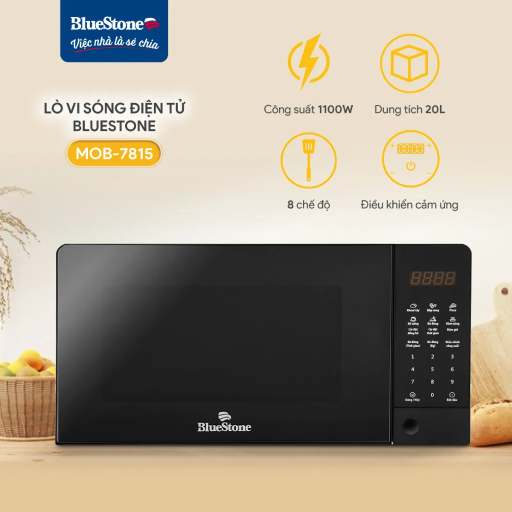 Ảnh Lò Vi Sóng Điện Tử BlueStone MOB-7815 - 20 Lít - 1100W 1