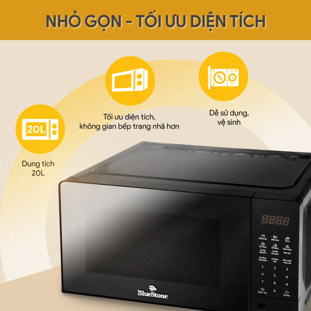 Ảnh Lò Vi Sóng Điện Tử BlueStone MOB-7815 - 20 Lít - 1100W 4