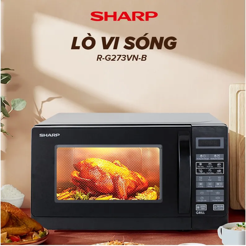 Ảnh Lò Vi Sóng Kết Hợp Nướng Sharp R-G273VN-B 20L 1