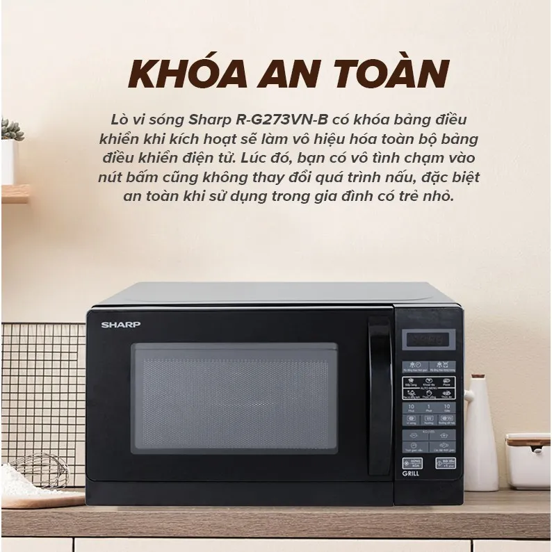 Ảnh Lò Vi Sóng Kết Hợp Nướng Sharp R-G273VN-B 20L 2