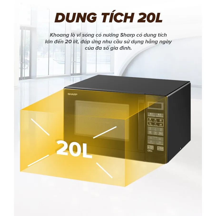 Ảnh Lò Vi Sóng Kết Hợp Nướng Sharp R-G273VN-B 20L 4
