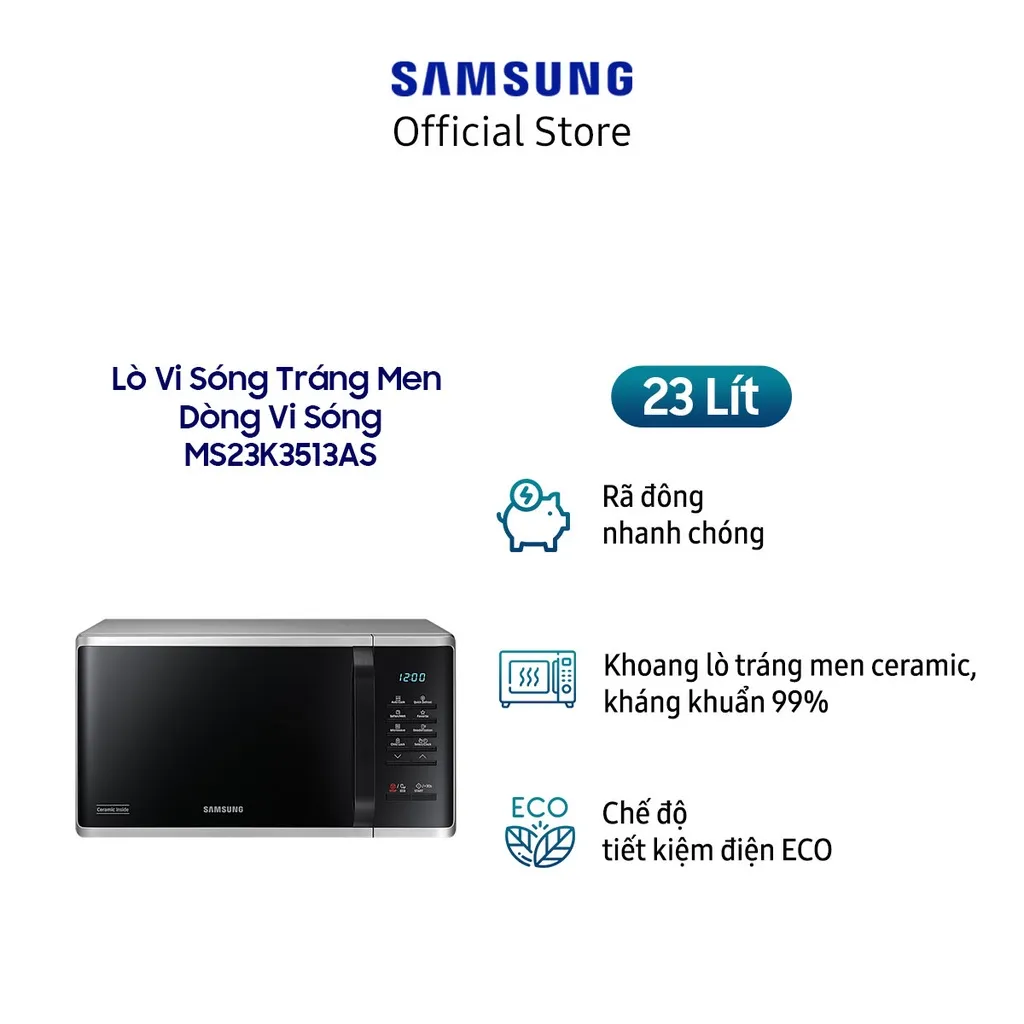 Ảnh Lò vi sóng Samsung MS23K3513AS 23L 800W 4