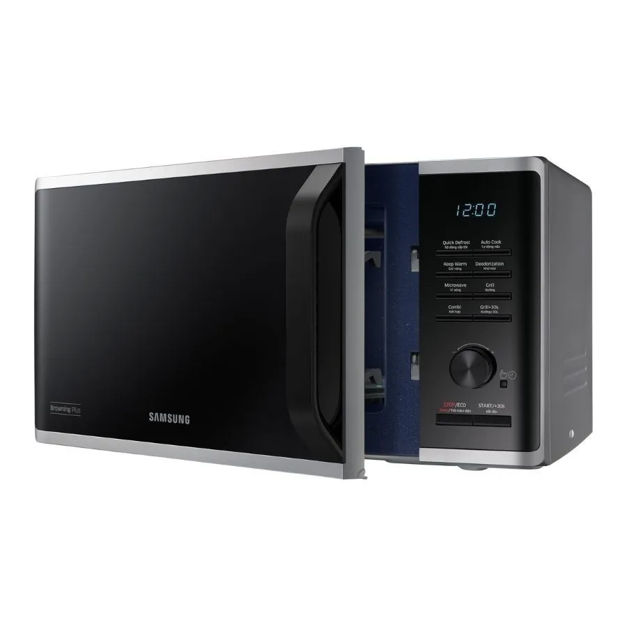 Ảnh Lò vi sóng tráng men Samsung Chế độ Rã đông nhanh Dung tích 23 L Màu Bạc MG23K3515AS 3