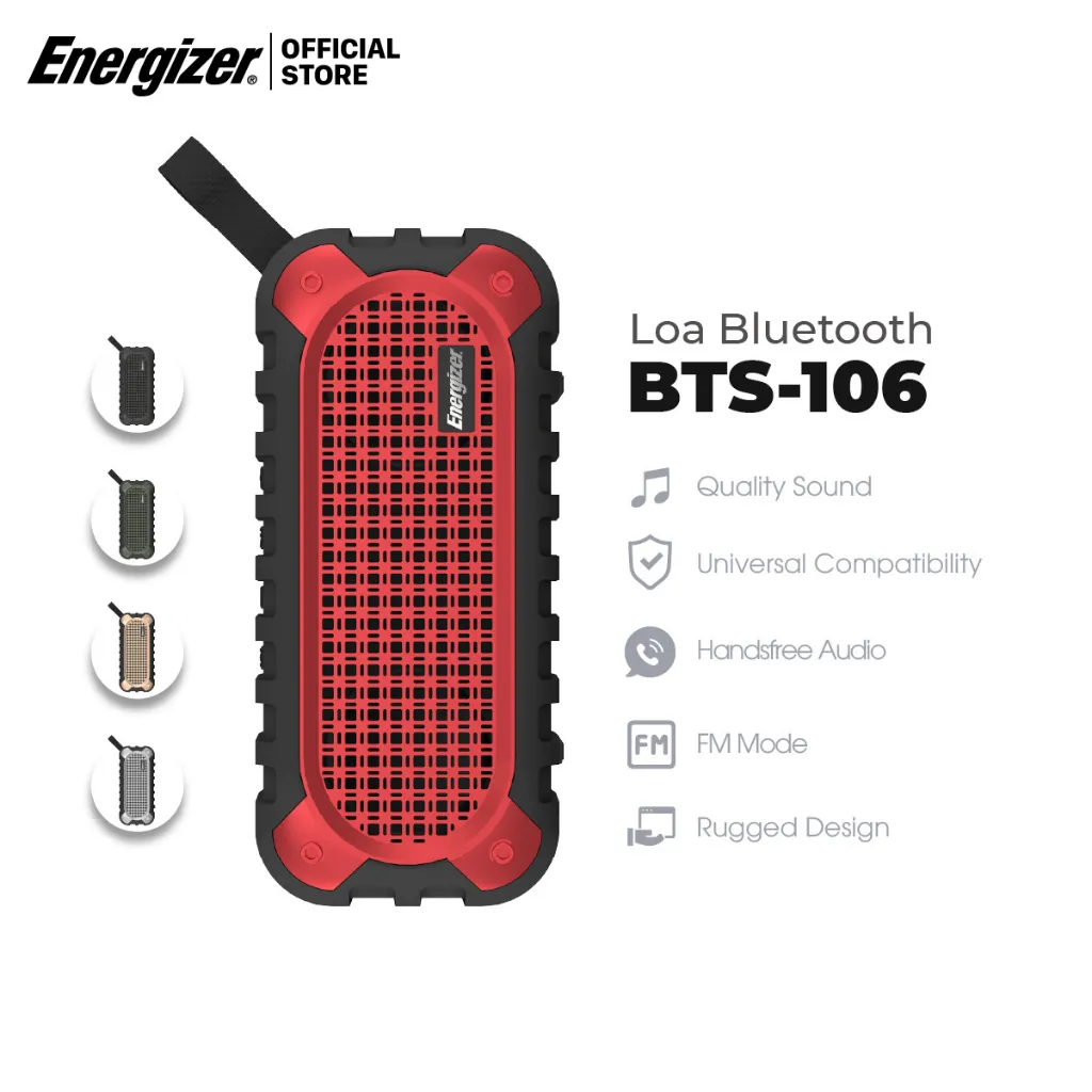 Ảnh Loa Bluetooth 5.0 Kiêm Sạc Dự Phòng Energizer BTS106 - Hàng Chính Hãng, Bảo Hành 2 Năm 1 Đổi 1 1
