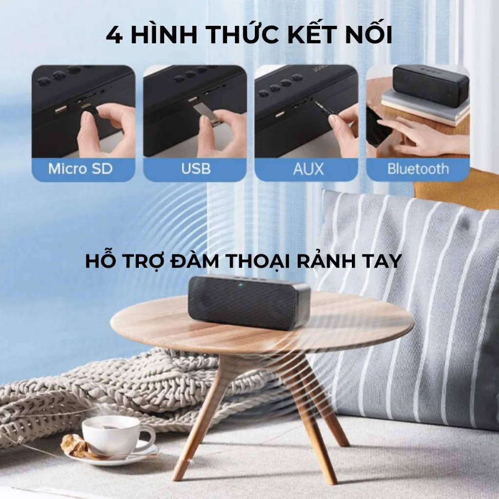 Ảnh Loa Bluetooth 5.0 VIVAN RB580 / RB520 Công Suất 10W Pin 1200mAh Bass Trầm Mạnh Mẽ - Hỗ Trợ Kết Nối USB/ AUX/ Thẻ Nhớ 2
