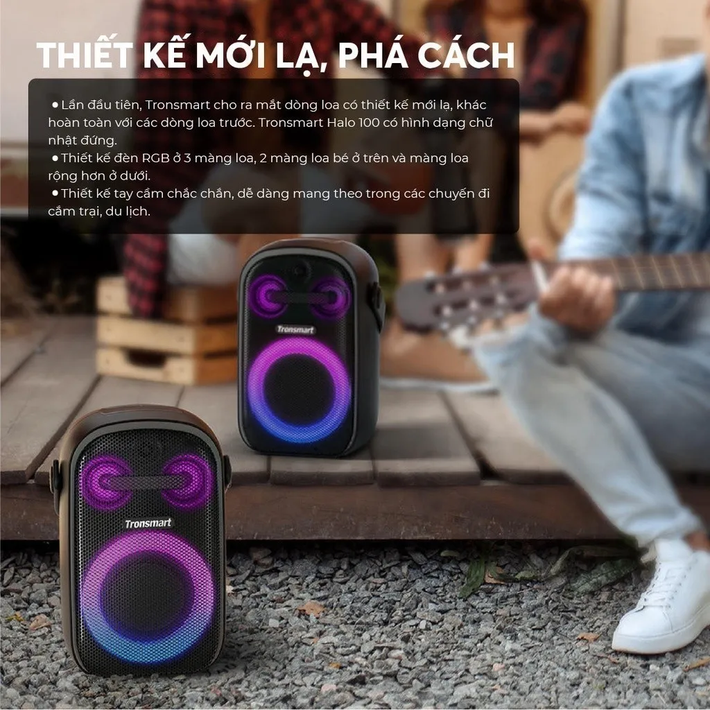 Ảnh Loa Bluetooth 5.3 Karaoke TRONSMART HALO 100/110 (kèm mic) | Công suất 60W | Tích hợp sạc dự phòng | Bảo hành 12 tháng 2