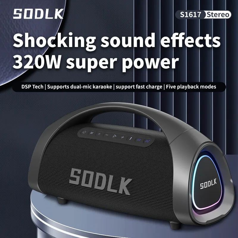 Ảnh Loa Bluetooth 5.3 SODLK S1617 Công Suất Max 320W | Loa Hát Karaoke Kèm 2 Micro Không Dây Siêu Trầm 2