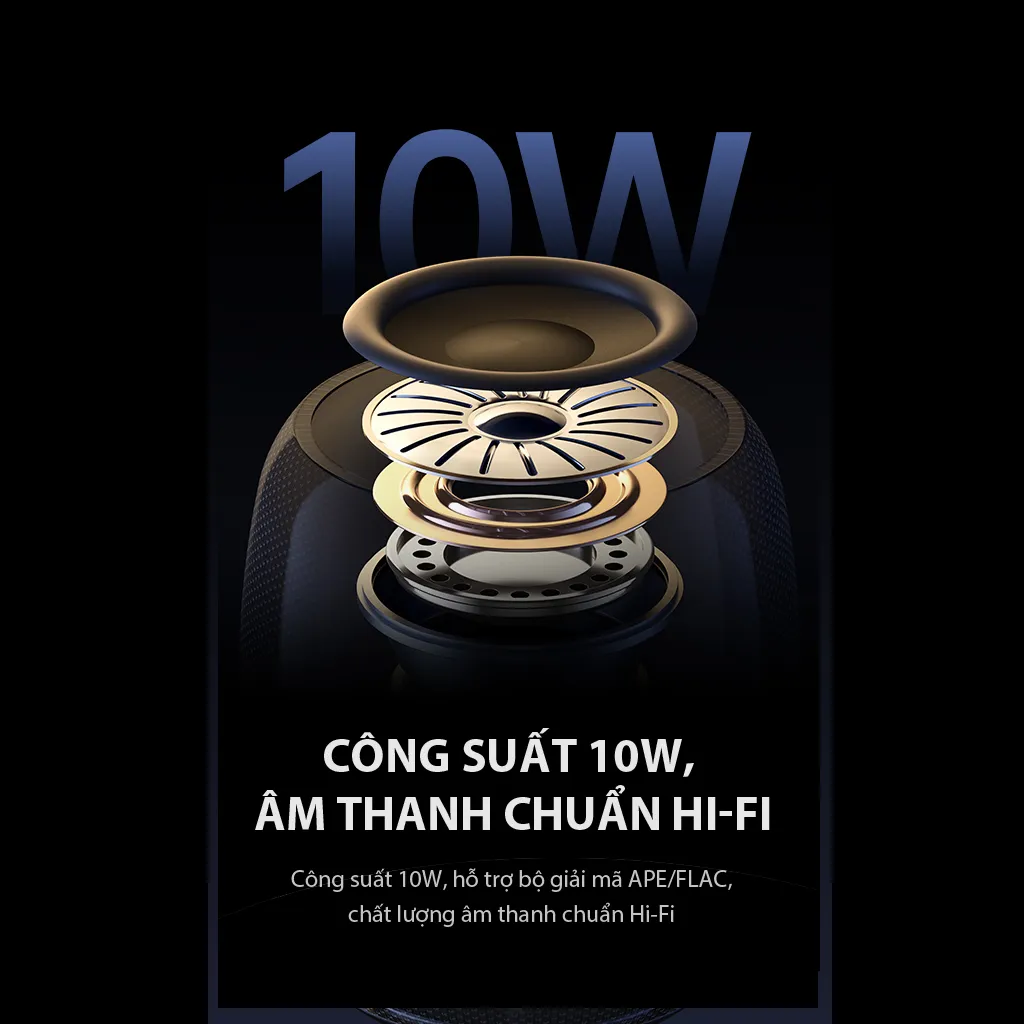 Ảnh Loa Bluetooth 5.3 VIVAN VS15 Đen Công Suất 10W Chống Nước IPX7, Led RGB, Playtime Lên Đến 10H - Chính Hãng 2