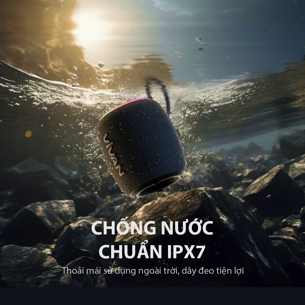 Ảnh Loa Bluetooth 5.3 VIVAN VS15 Đen Công Suất 10W Chống Nước IPX7, Led RGB, Playtime Lên Đến 10H - Chính Hãng 3