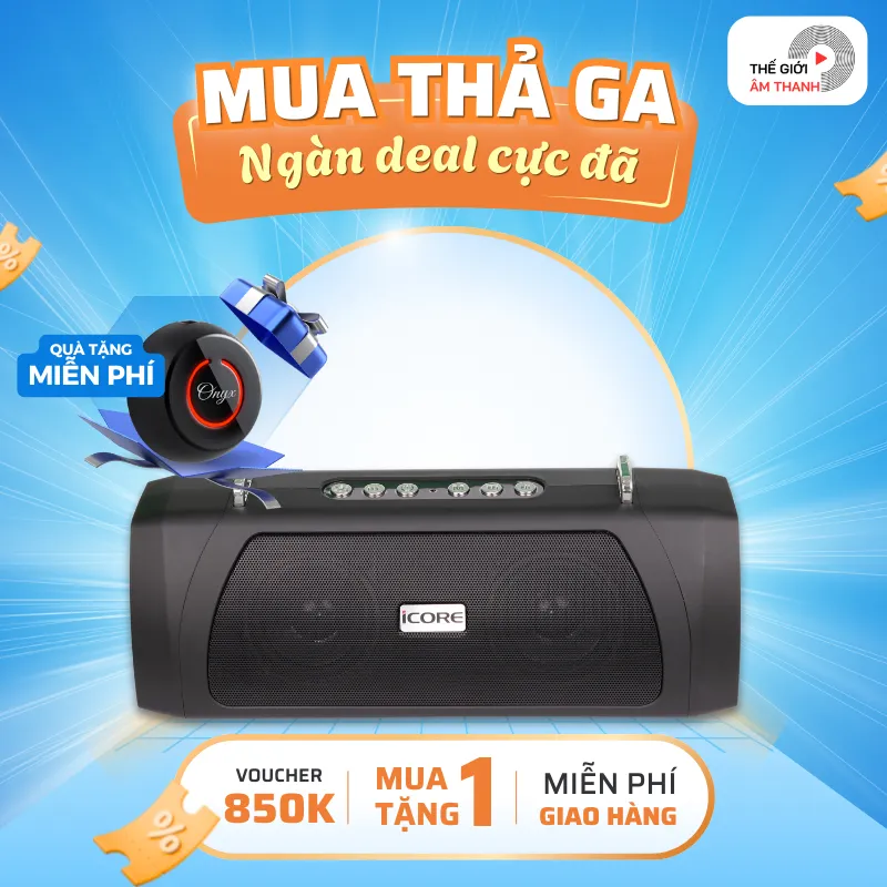 Ảnh Loa Bluetooth Chính Hãng 20w Bass Mạnh Có Đèn iCore B500 - CHÍNH HÃNG STORE 1